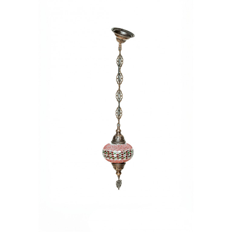 Hanging red lamp UFO, 70 cm